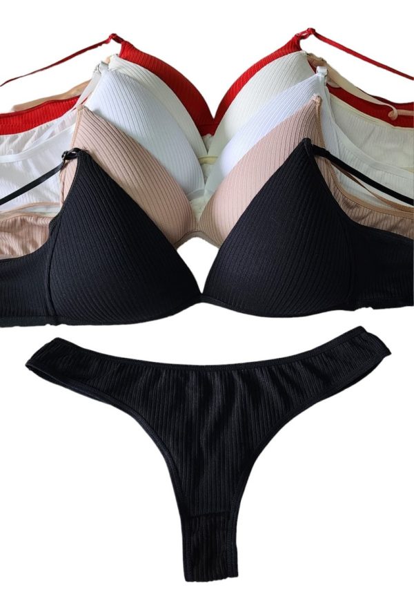 Pack X3 Conjuntos Triangulo Soft Algodon Basic Less New A900
