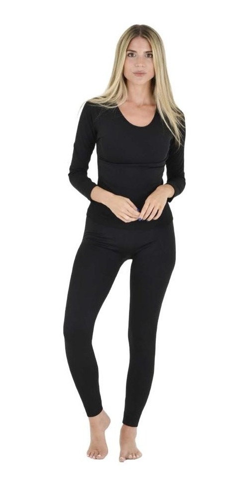 Pack Conjunto Térmico Dama Calza Y Remera Frisados Maxima