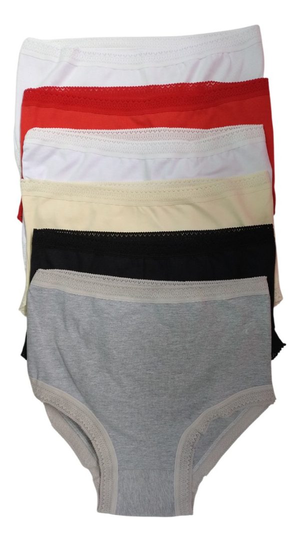 Universal C/puntilla Pack X 6 Algodón Y Lycra Lisa 1009