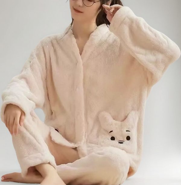 Pijama Mujer Polar Soft Abotonado Bordado Bianca 10653