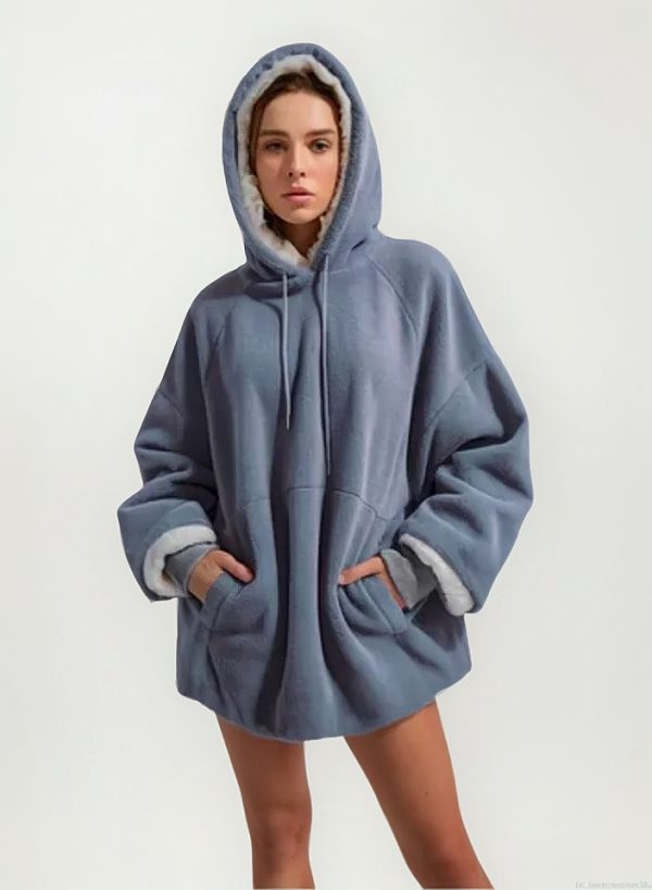 Maxi Buzos De Peluche, Oversize Con Bolsillos Y Capucha