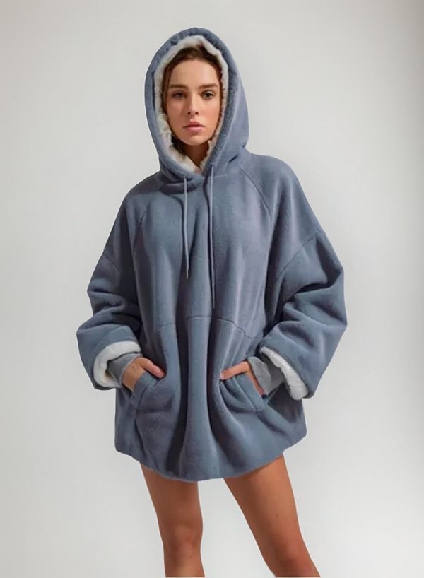 Maxi Buzos De Peluche, Oversize Con Bolsillos Y Capucha
