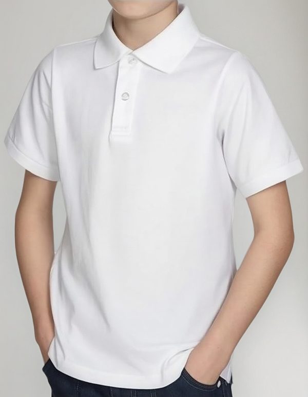 Chomba De Pique Colegial Escolar Blanca Lisa Niños