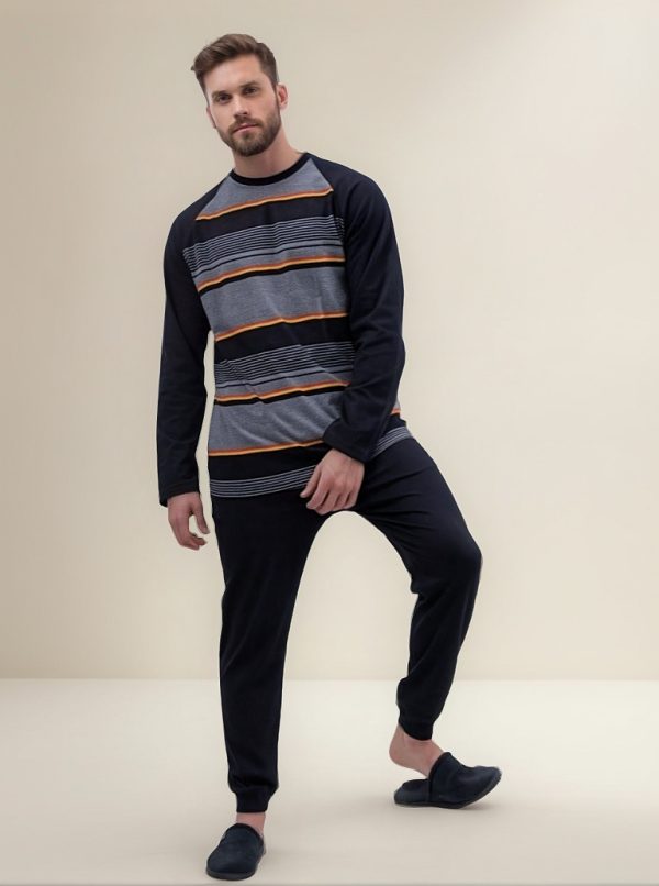 Pijama Invierno Hombre 100% Algodón Rayas Tipico 901