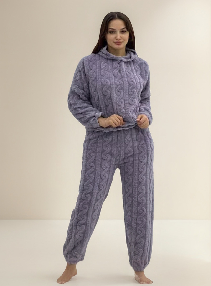 Pijama Mujer Polar Soft Calentito Con Capucha Bianca 2021