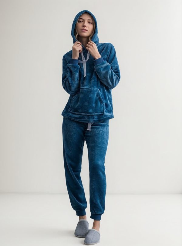 Pijama Invierno Polar Supersoft Con Capucha Nere Maitea 5610