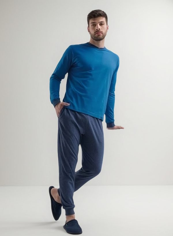 Pijama Hombre Jersey Escote En V Con Puño Hombre Tipico 891