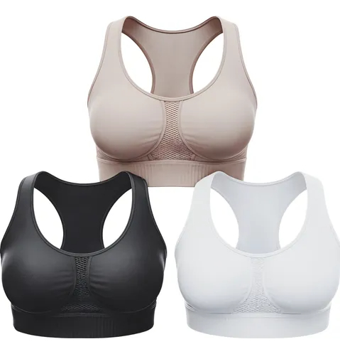 Pack X3 Corpiño Deportivo Cruzado Sin Costura Con Taza 551