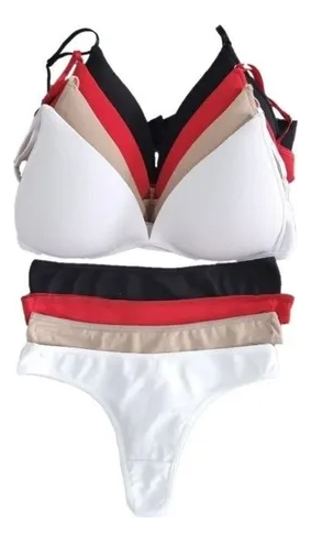 Pack X3 Conjunto Triangulo Soft Algodon Y Lycra Less New 530