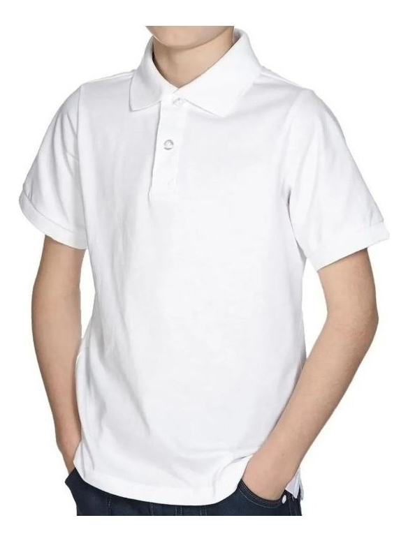 Chomba De Pique Colegial Escolar Blanca Lisa Niños