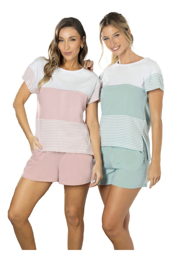 Pijama Mujer Lencatex 26726 Jersey Corto 2 Piezas