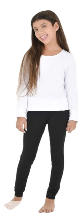 Calzas Térmicas Nena Frisadas Spandex Por Talle