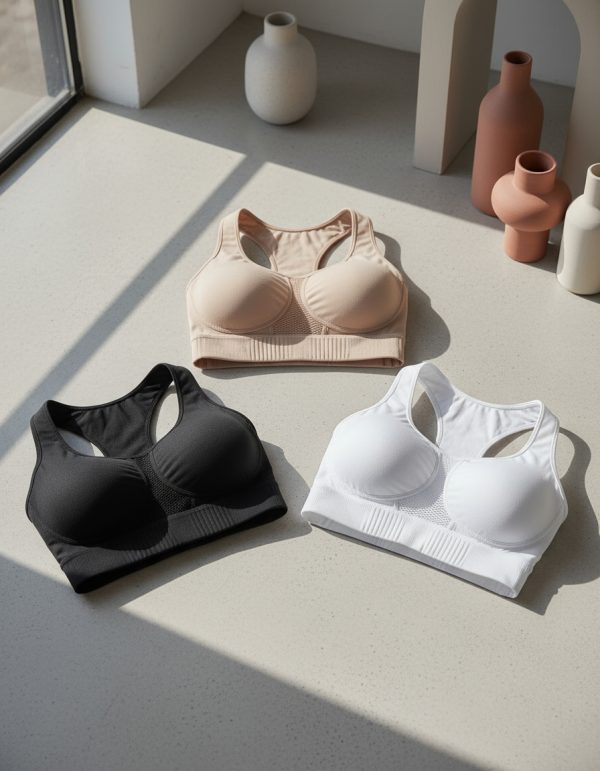 Pack X3 Corpiño Deportivo Cruzado Sin Costura Con Taza 551