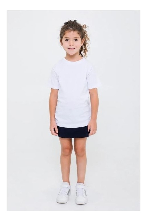 Remera Jersey Niño/a Basica Blanca Colegial Manga Corta 6-16
