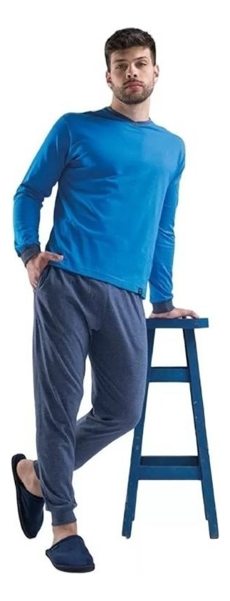 Pijama Hombre Jersey Escote En V Con Puño Hombre Tipico 891