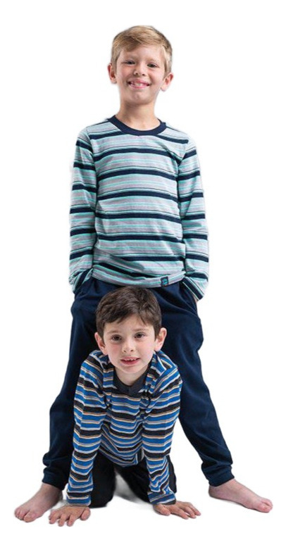 Pijama Varon Niños Jersey Algodón 100% Rayado Tipico 841n