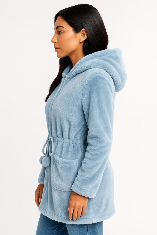 Bata Mujer Lisa Polar Capucha Suave Bianca 8108