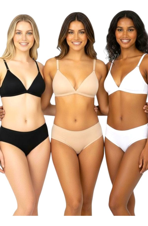 Pack X 3 Conjun. Triangulo De Algodon Marcela Kaury Art 5323