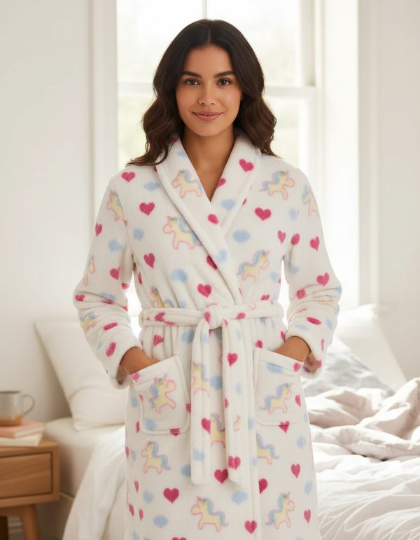 Bata Polar Soft Gofrada Con Capucha Y Bolsillos Corta 7410